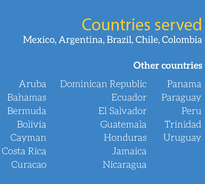 Latin America Delivery List Locations